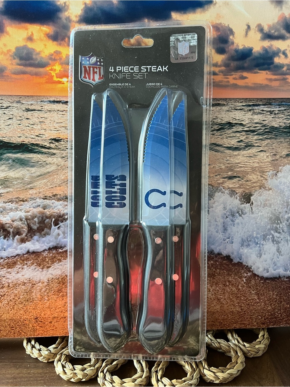 NFL Blue and Black 4-Piece Steak Knife Set